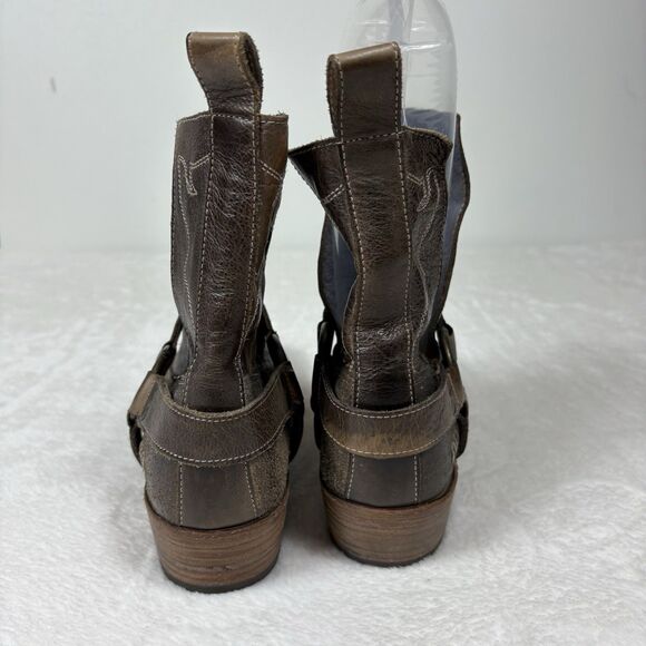 Bed Stu Women's 9.5 Canada Taupe Western Ankle Leather Boot Cobbler Distressed - Picture 8 of 15